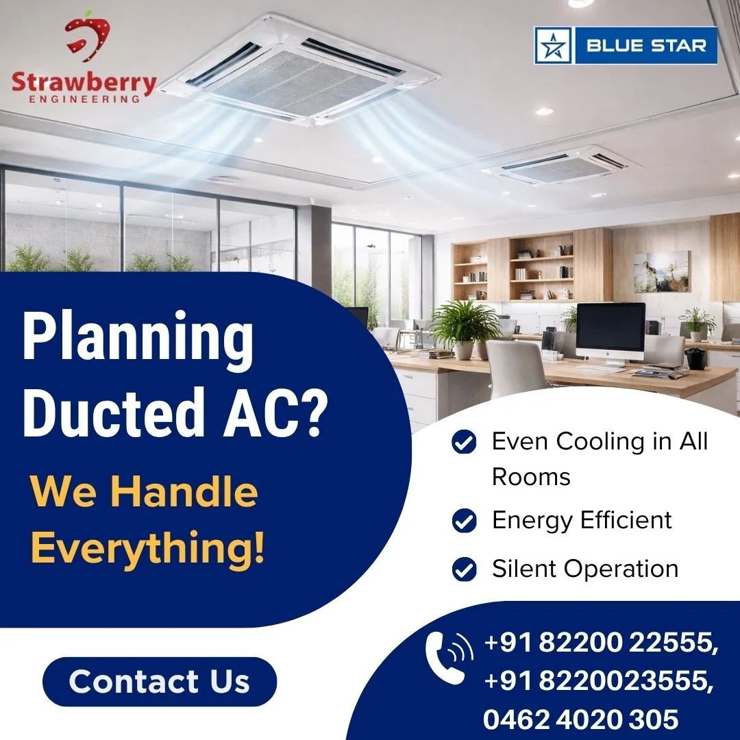 Inverter Ducted AC Installation Services in Tirunelveli | Strawberry Engineering